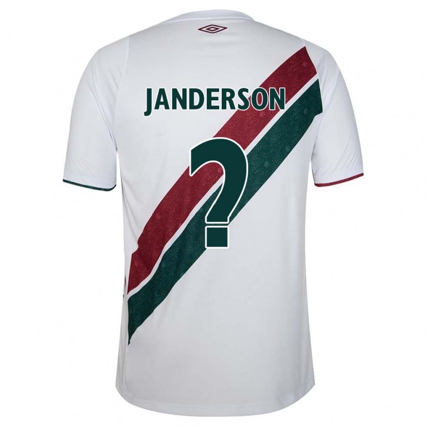 Kandiny Bambino Maglia Janderson #0 Bianco Verde Marrone Kit Gara Away 2024/25 Maglietta