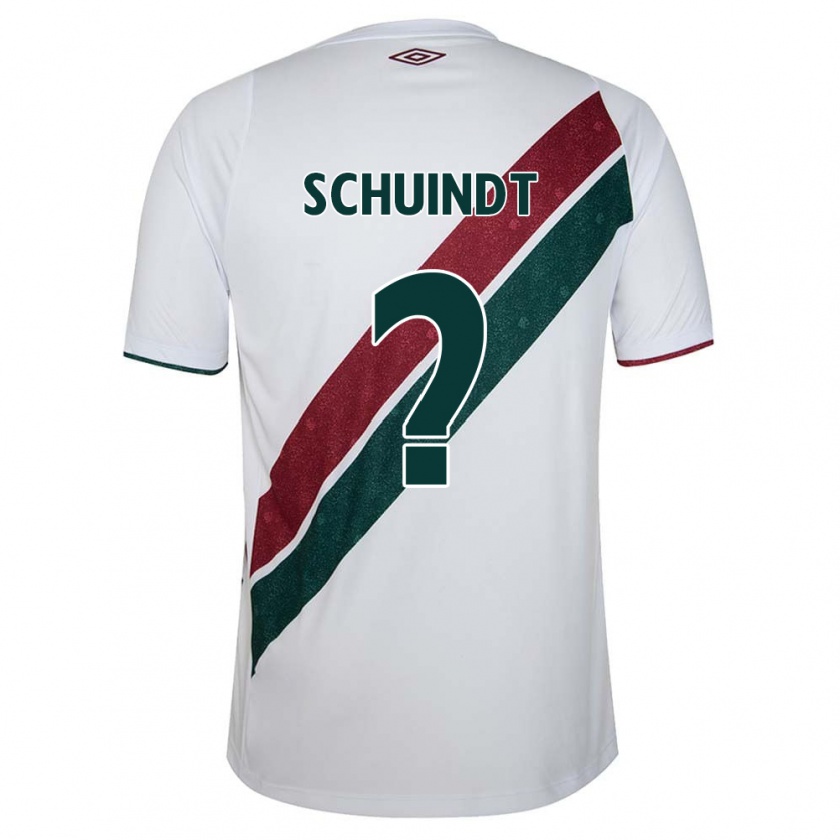 Kandiny Bambino Maglia Davi Schuindt #0 Bianco Verde Marrone Kit Gara Away 2024/25 Maglietta