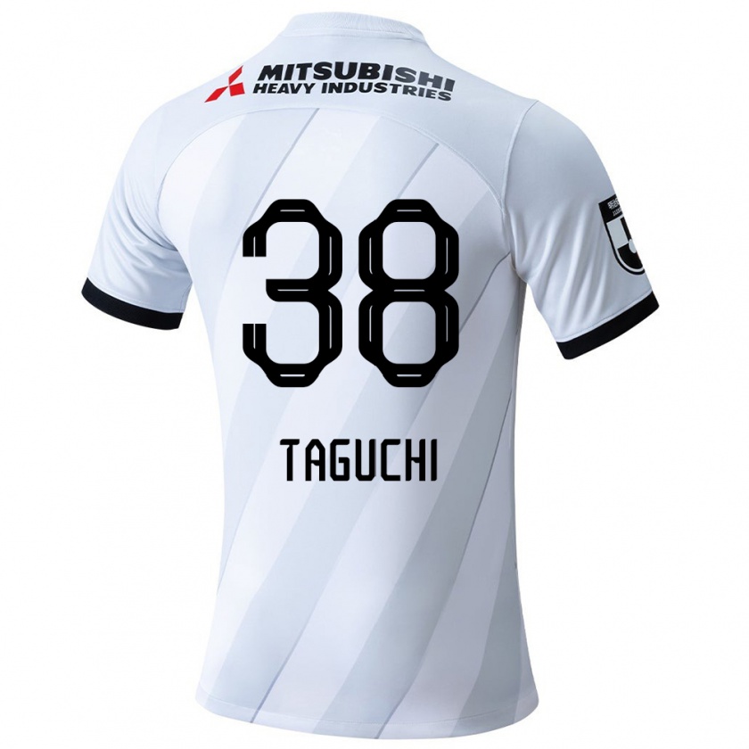 Kandiny Niño Camiseta Keita Taguchi #38 Gris Blanco 2ª Equipación 2024/25 La Camisa