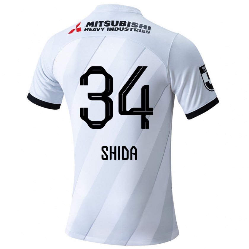 Kandiny Niño Camiseta Izuho Shida #34 Gris Blanco 2ª Equipación 2024/25 La Camisa