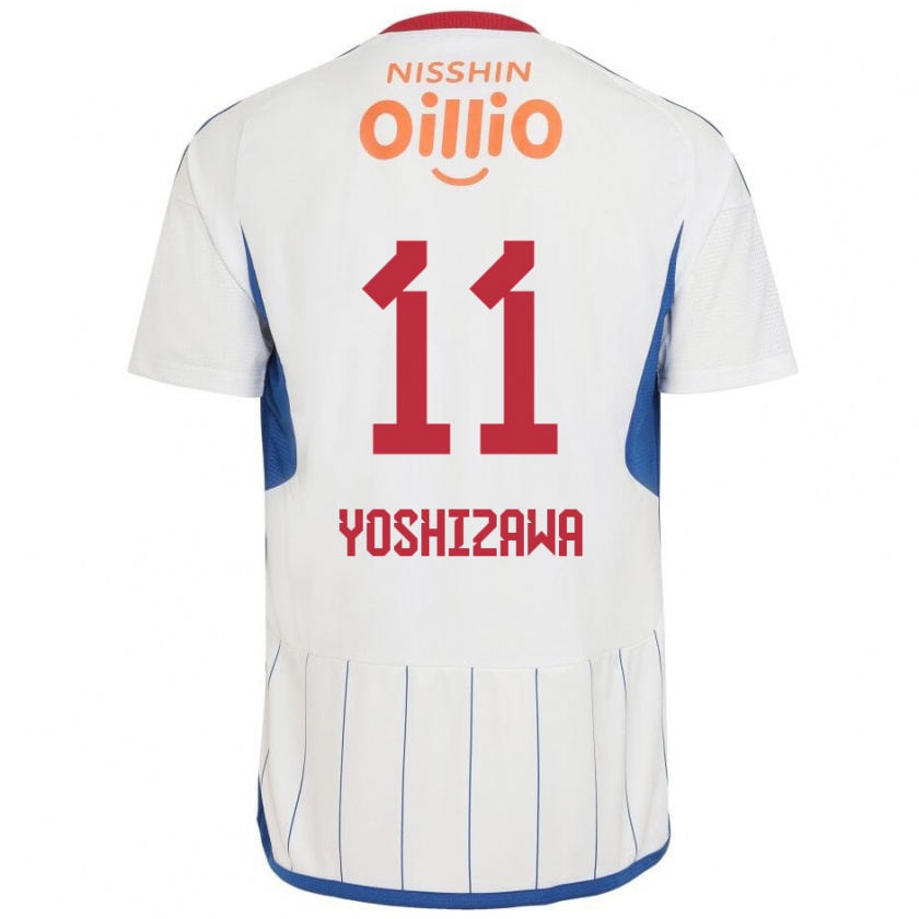 Kandiny Niño Camiseta Mirai Yoshizawa #11 Blanco Azul Rojo 2ª Equipación 2024/25 La Camisa