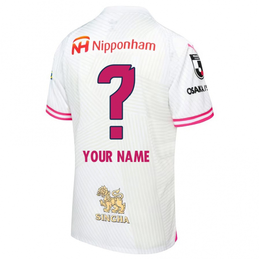 Kandiny Bambino Maglia Il Tuo Nome #0 Bianco Rosa Kit Gara Away 2024/25 Maglietta