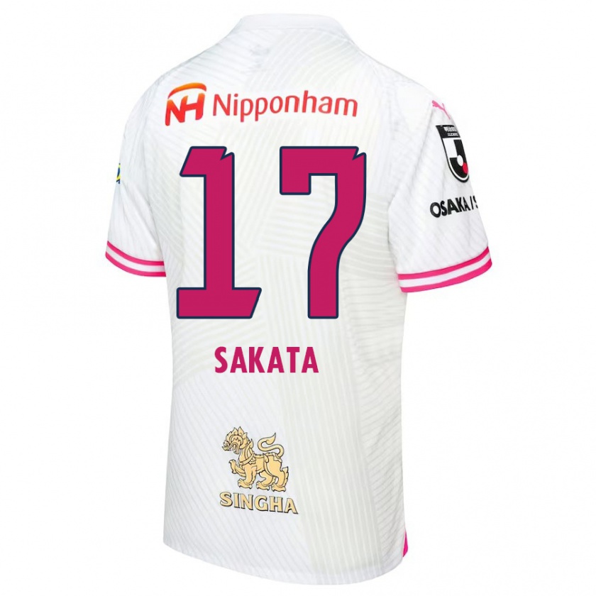 Kandiny Bambino Maglia Reiya Sakata #17 Bianco Rosa Kit Gara Away 2024/25 Maglietta