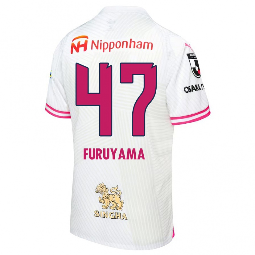 Kandiny Bambino Maglia Kengo Furuyama #47 Bianco Rosa Kit Gara Away 2024/25 Maglietta