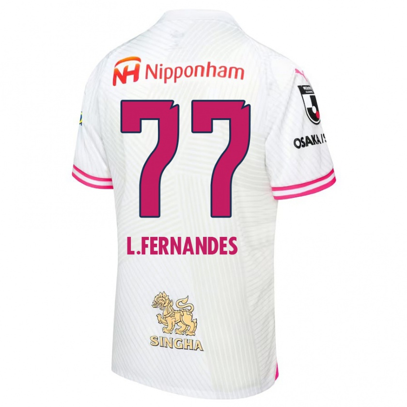 Kandiny Niño Camiseta Lucas Fernandes #77 Blanco Rosa 2ª Equipación 2024/25 La Camisa México