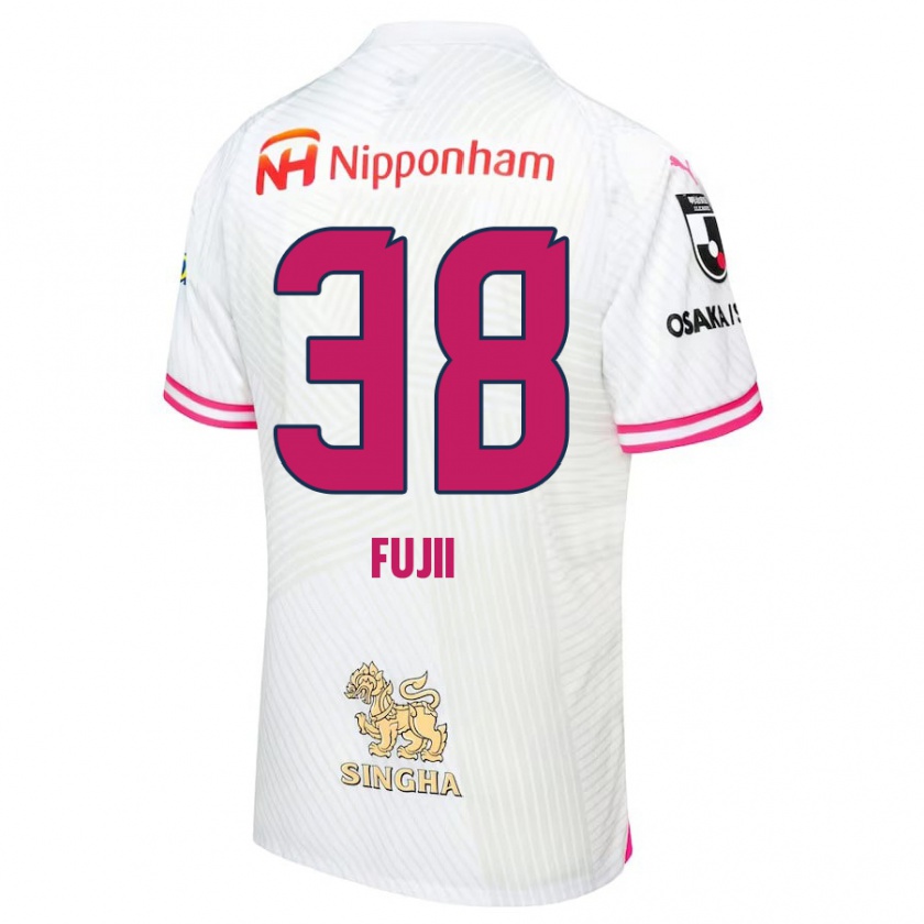 Kandiny Kinderen Ryuya Fujii #38 Wit Roze Uitshirt Uittenue 2024/25 T-Shirt België