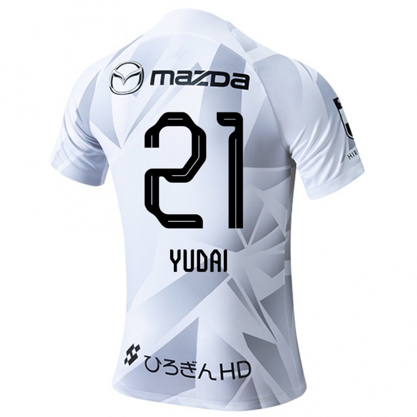 Kandiny Kinderen Yudai Tanaka #21 Wit Grijs Zwart Uitshirt Uittenue 2024/25 T-Shirt België