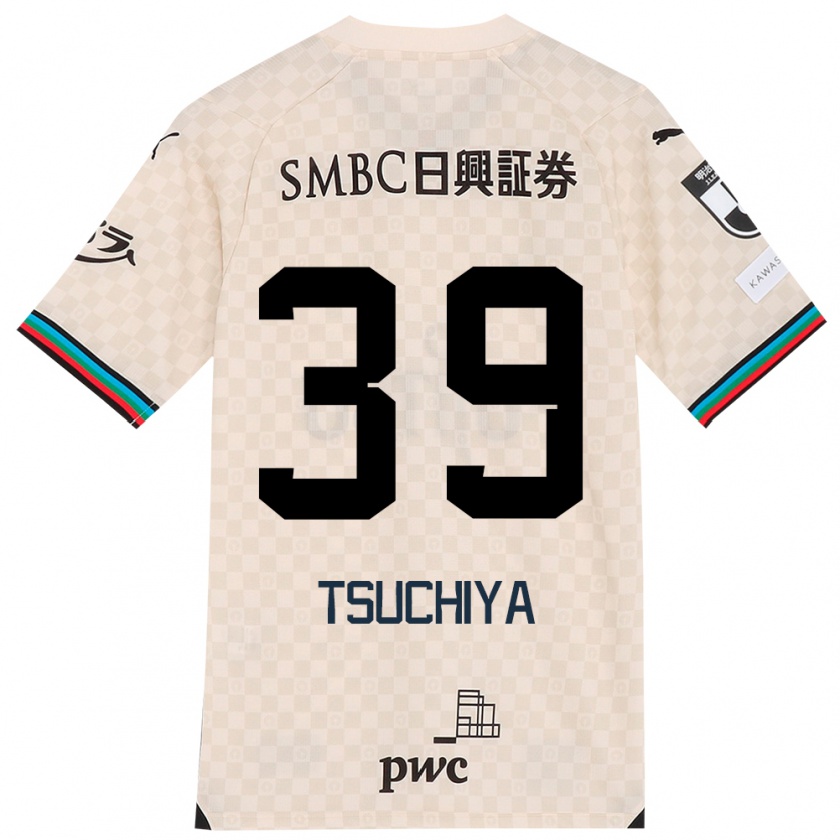 Kandiny Bambino Maglia Kaito Tsuchiya #39 Bianco Grigio Kit Gara Away 2024/25 Maglietta