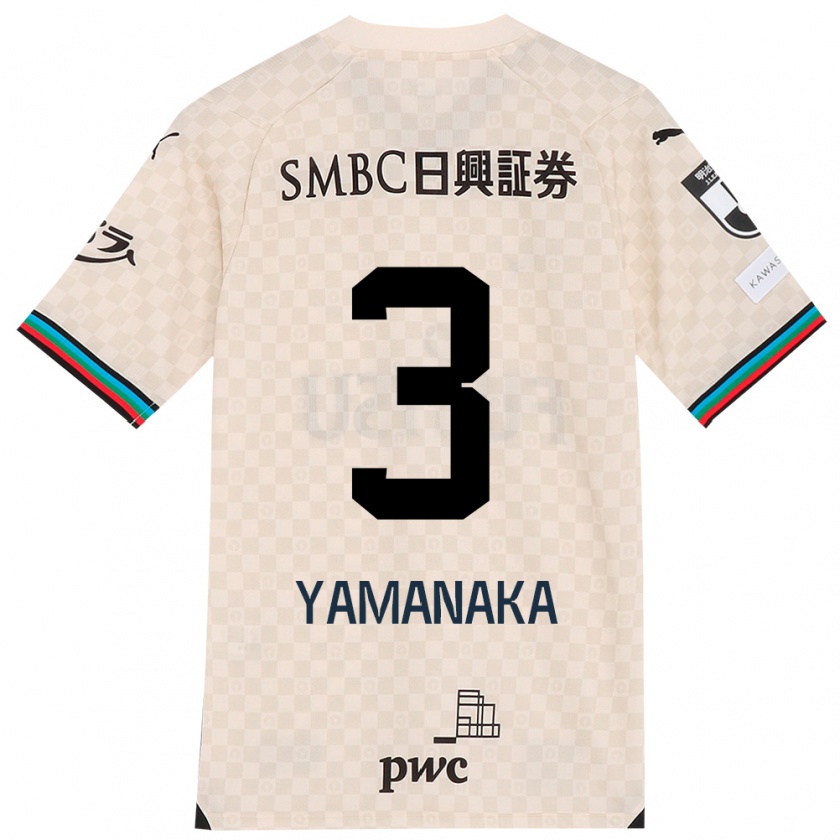 KandinyキッズDaiki Yamanaka#3ホワイトグレーアウェイシャツ2024/25ジャージーユニフォーム