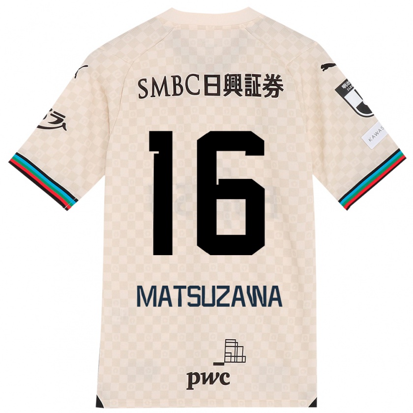 Kandiny Bambino Maglia Naoto Matsuzawa #16 Bianco Grigio Kit Gara Away 2024/25 Maglietta