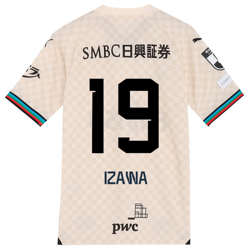 Kandiny Bambino Maglia Haruki Izawa #19 Bianco Grigio Kit Gara Away 2024/25 Maglietta