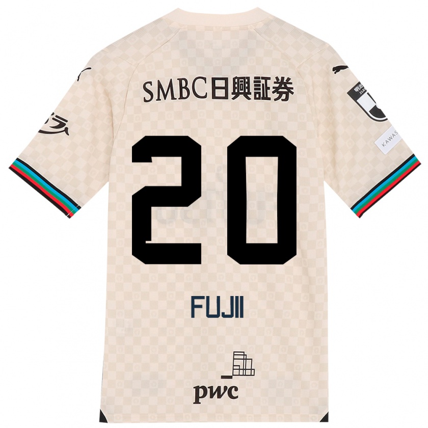 Kandiny Bambino Maglia Rensuke Fujii #20 Bianco Grigio Kit Gara Away 2024/25 Maglietta