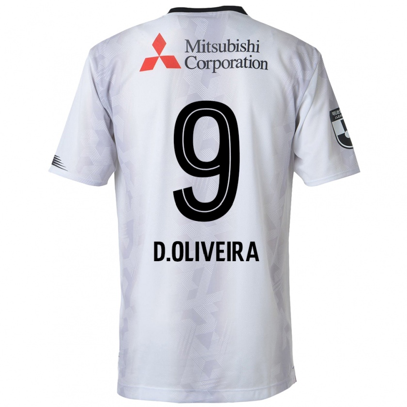 Kandiny Niño Camiseta Diego Oliveira #9 Blanco Negro 2ª Equipación 2024/25 La Camisa