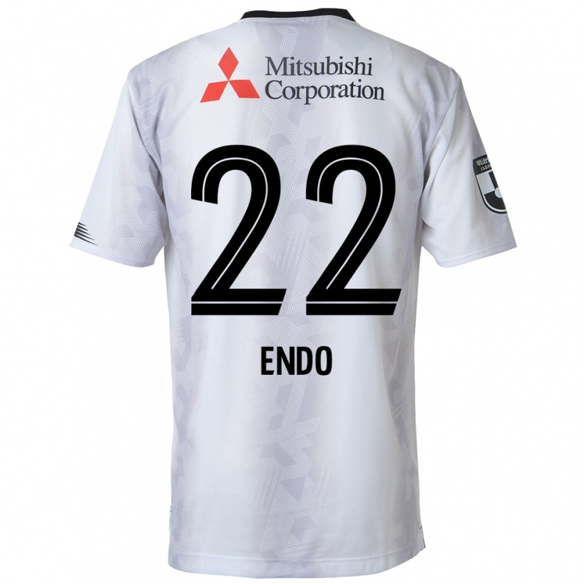 Kandiny Niño Camiseta Keita Endo #22 Blanco Negro 2ª Equipación 2024/25 La Camisa