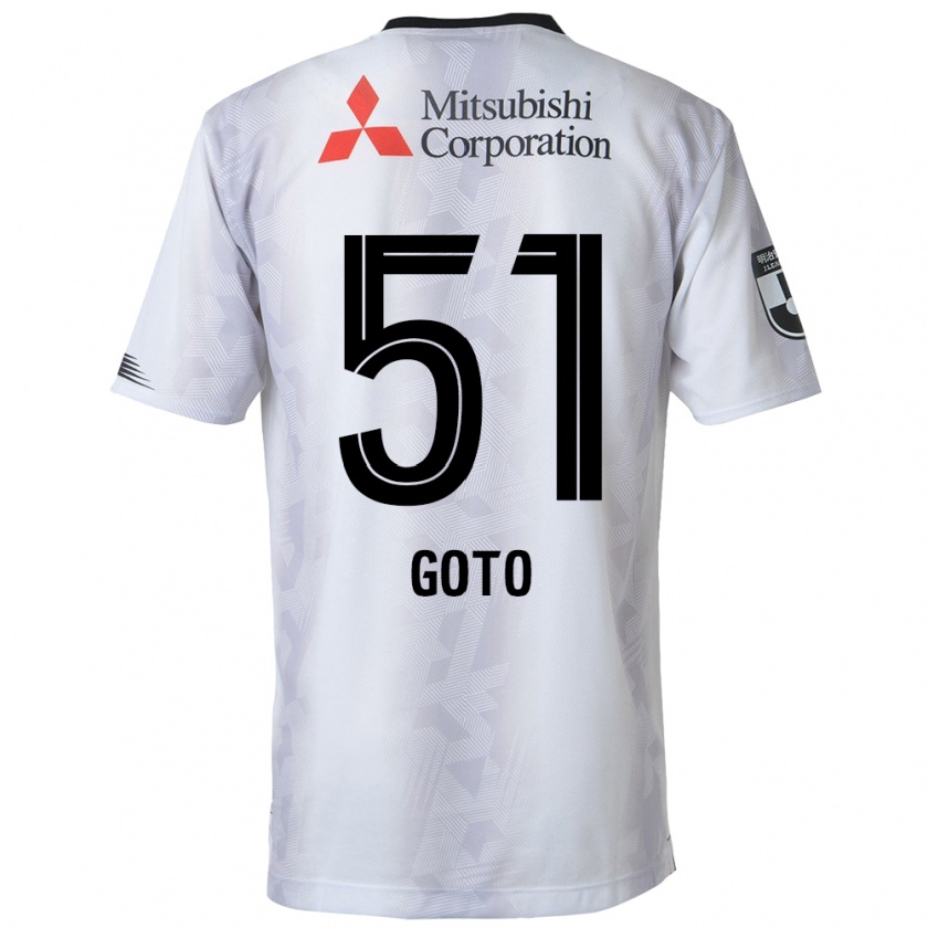 Kandiny Bambino Maglia Wataru Goto #51 Bianco Nero Kit Gara Away 2024/25 Maglietta