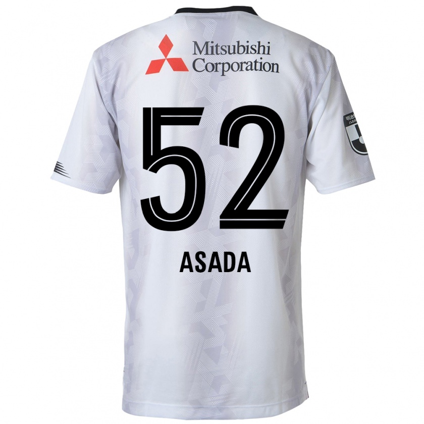 Kandiny Niño Camiseta Rui Asada #52 Blanco Negro 2ª Equipación 2024/25 La Camisa