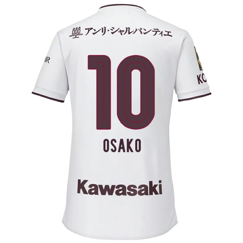 Kandiny Bambino Maglia Yuya Osako #10 Bianco Rosso Kit Gara Away 2024/25 Maglietta