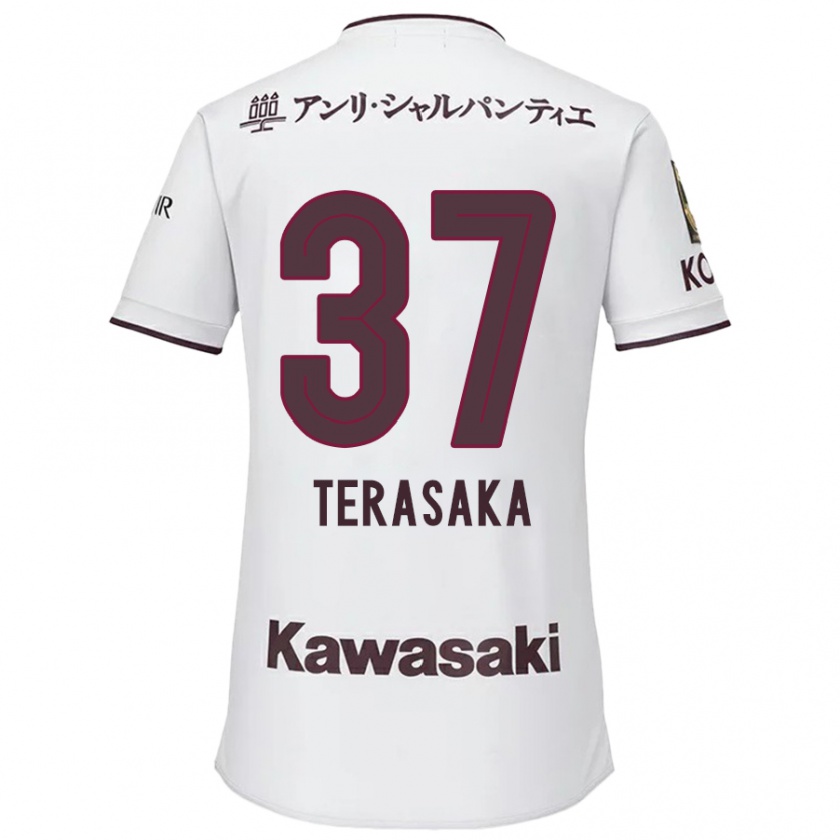 Kandiny Bambino Maglia Shogo Terasaka #37 Bianco Rosso Kit Gara Away 2024/25 Maglietta