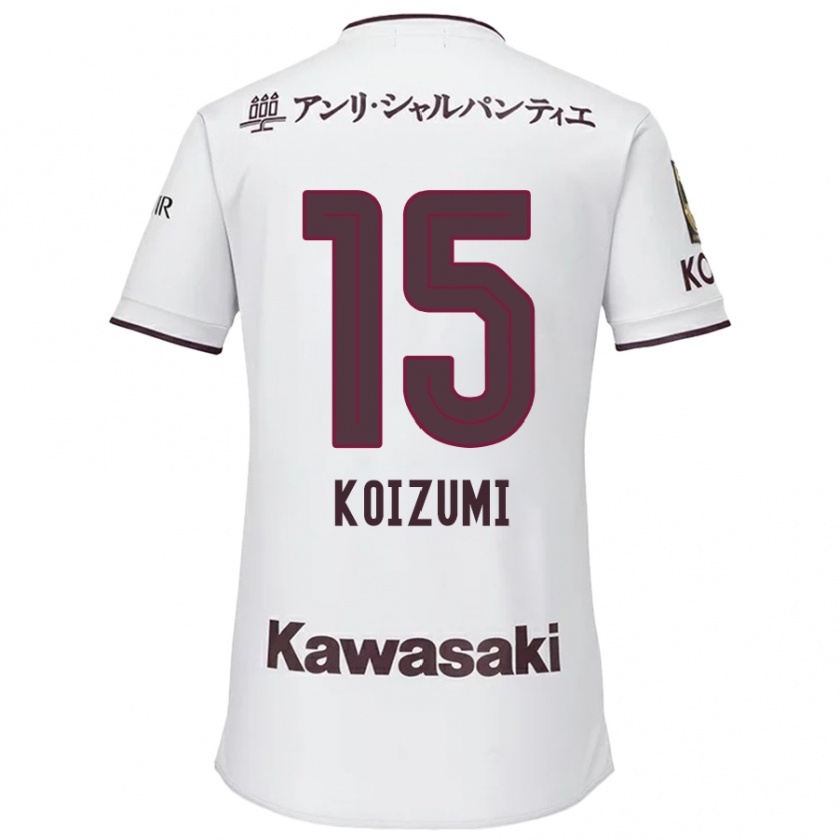 Kandiny Bambino Maglia Fuga Koizumi #15 Bianco Rosso Kit Gara Away 2024/25 Maglietta