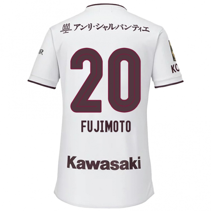 Kandiny Niño Camiseta Riku Fujimoto #20 Blanco Rojo 2ª Equipación 2024/25 La Camisa