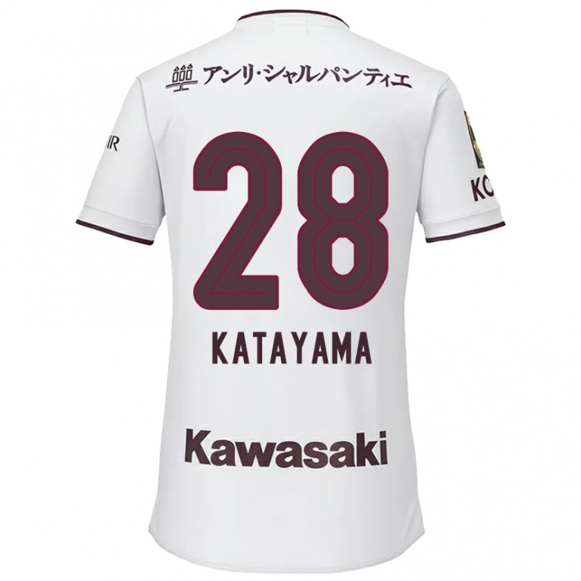 Kandiny Bambino Maglia Kota Katayama #28 Bianco Rosso Kit Gara Away 2024/25 Maglietta