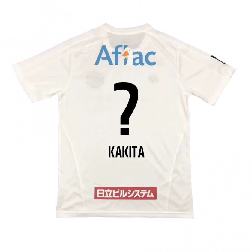 Kandiny Bambino Maglia Yuki Kakita #0 Bianco Nero Kit Gara Away 2024/25 Maglietta