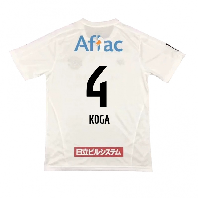 Kandiny Niño Camiseta Taiyo Koga #4 Blanco Negro 2ª Equipación 2024/25 La Camisa