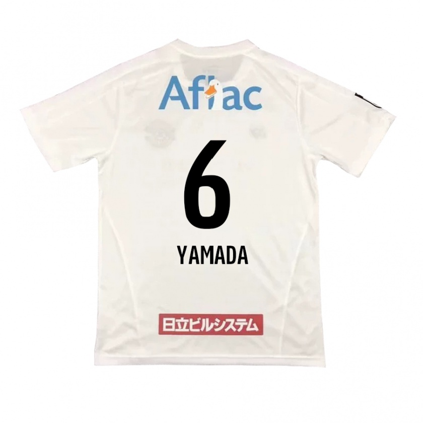 Kandiny Niño Camiseta Yuto Yamada #6 Blanco Negro 2ª Equipación 2024/25 La Camisa