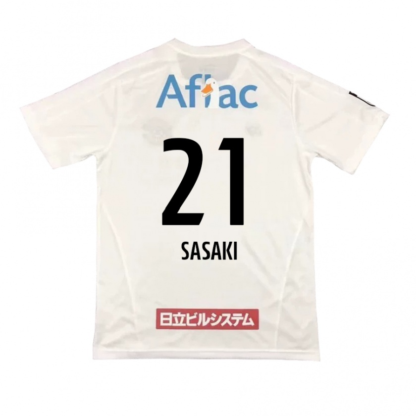 Kandiny Niño Camiseta Masato Sasaki #21 Blanco Negro 2ª Equipación 2024/25 La Camisa