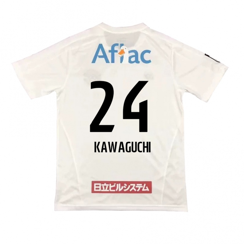 Kandiny Niño Camiseta Naoki Kawaguchi #24 Blanco Negro 2ª Equipación 2024/25 La Camisa