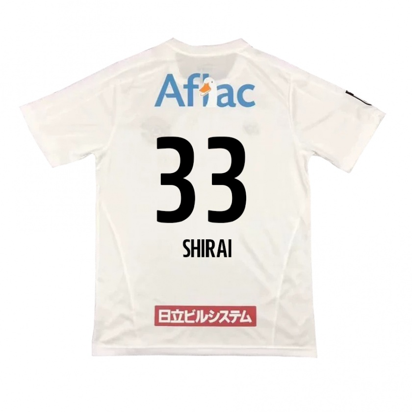 Kandiny Kinder Eiji Shirai #33 Weiß Schwarz Auswärtstrikot Trikot 2024/25 T-Shirt Österreich