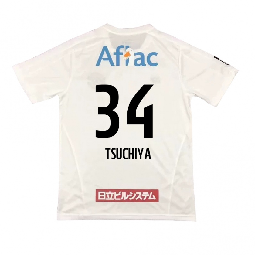 Kandiny Kinderen Takumi Tsuchiya #34 Wit Zwart Uitshirt Uittenue 2024/25 T-Shirt België