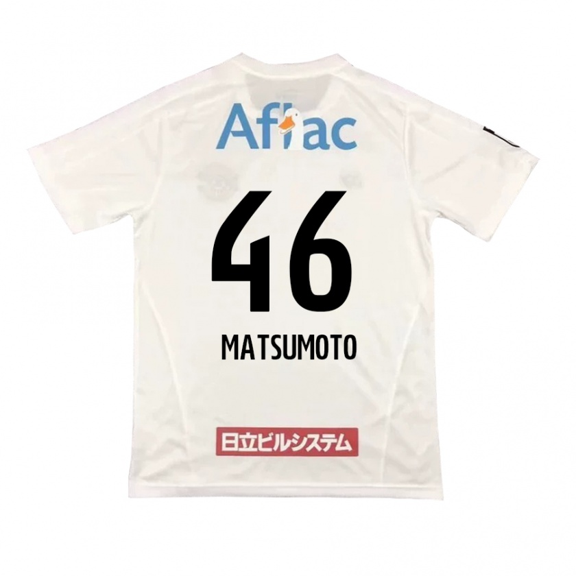 Kandiny Niño Camiseta Kenta Matsumoto #46 Blanco Negro 2ª Equipación 2024/25 La Camisa