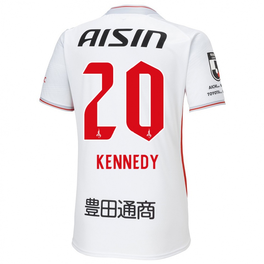 Kandiny Bambino Maglia Kennedy Egbus Mikuni #20 Bianco Giallo Rosso Kit Gara Away 2024/25 Maglietta