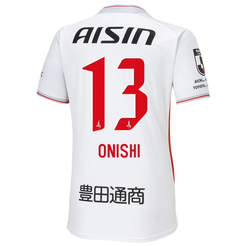 Kandiny Niño Camiseta Ritsu Onishi #13 Blanco Amarillo Rojo 2ª Equipación 2024/25 La Camisa