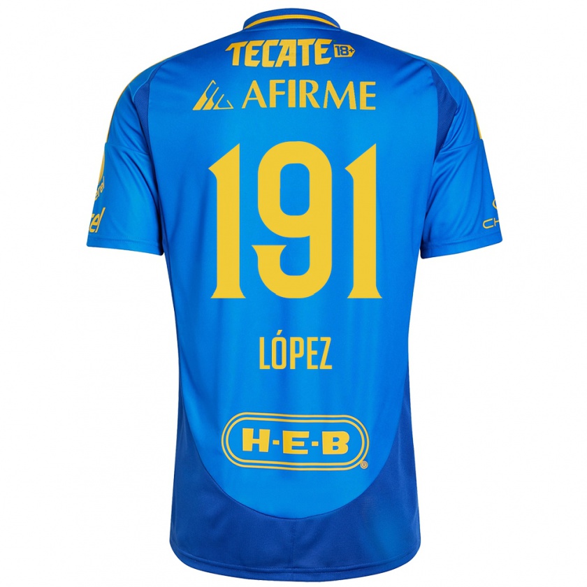 Kandiny Kinder Adrián López #191 Blau Gelb Auswärtstrikot Trikot 2024/25 T-Shirt Österreich