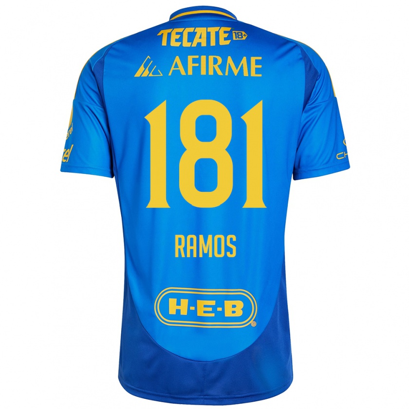 Kandiny Kinderen Anthony Ramos #181 Blauw Geel Uitshirt Uittenue 2024/25 T-Shirt België