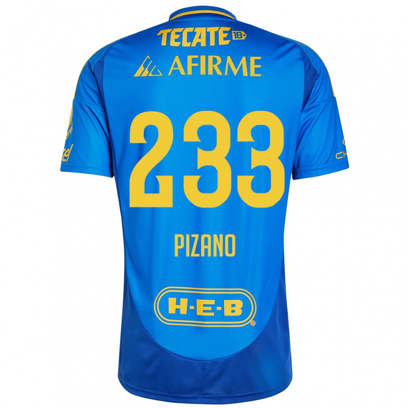 Kandiny Kinderen Juan Pizano #233 Blauw Geel Uitshirt Uittenue 2024/25 T-Shirt België