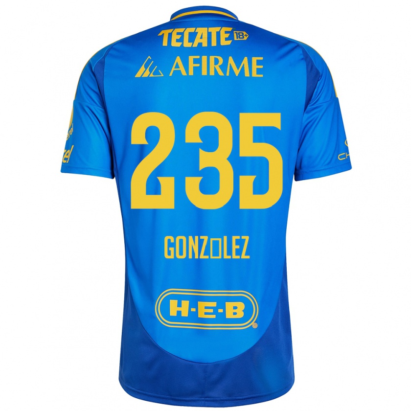 Kandiny Niño Camiseta Mauricio González #235 Azul Amarillo 2ª Equipación 2024/25 La Camisa