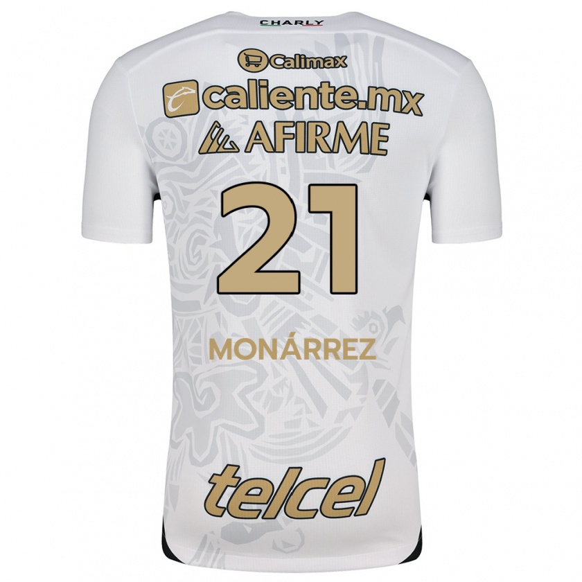 Kandiny Bambino Maglia Fernando Monárrez #21 Bianco Nero Kit Gara Away 2024/25 Maglietta