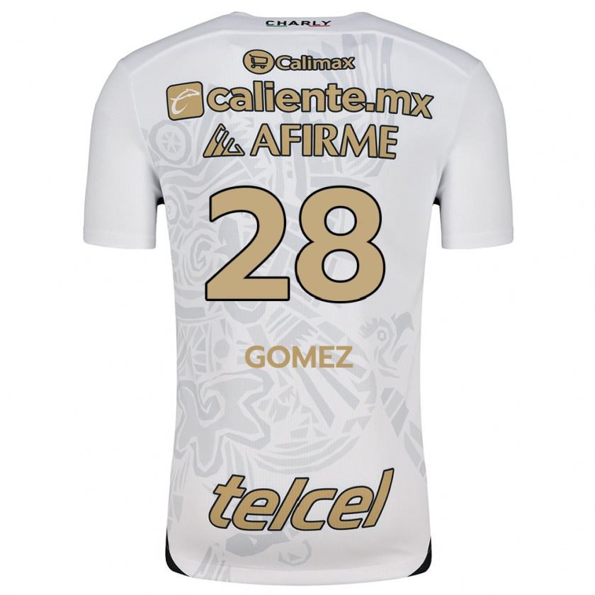 Kandiny Niño Camiseta Alejandro Gómez #28 Blanco Negro 2ª Equipación 2024/25 La Camisa