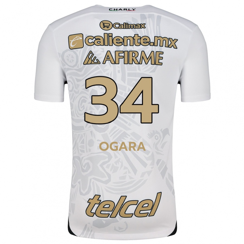 Kandiny Niño Camiseta Gerson Ogara #34 Blanco Negro 2ª Equipación 2024/25 La Camisa