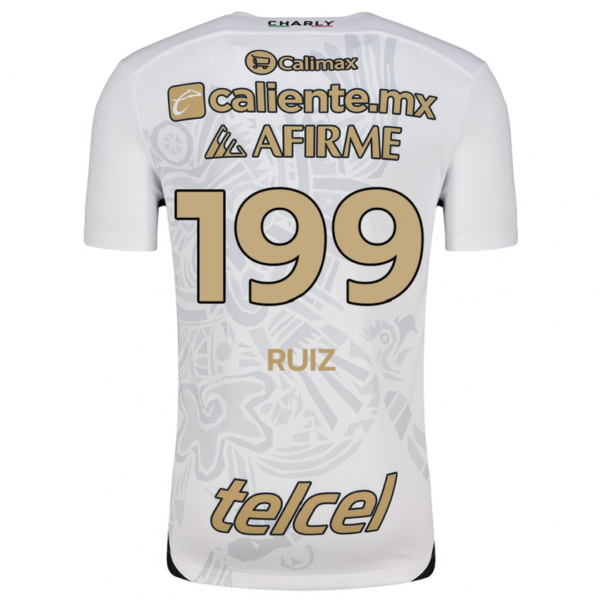 Kandiny Niño Camiseta Emilio Ruiz #199 Blanco Negro 2ª Equipación 2024/25 La Camisa