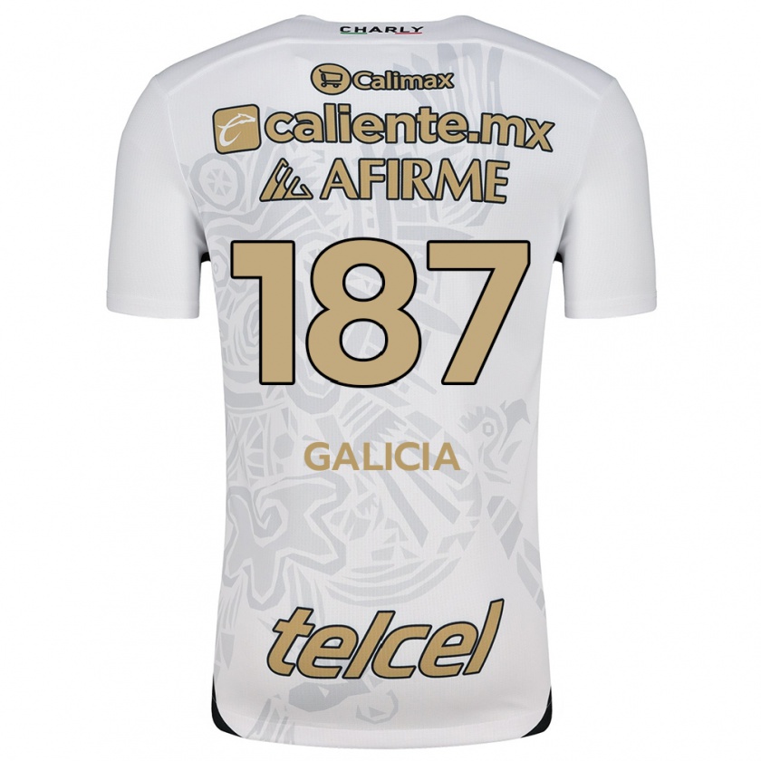 Kandiny Niño Camiseta Carlos Galicia #187 Blanco Negro 2ª Equipación 2024/25 La Camisa