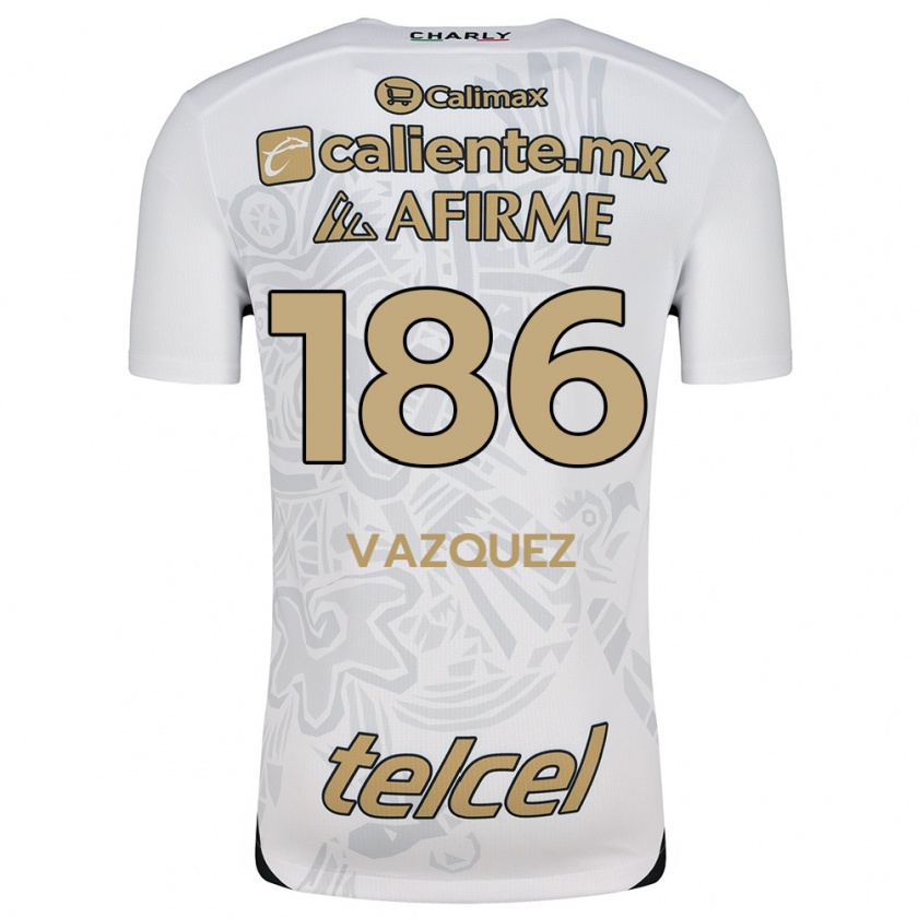 Kandiny Bambino Maglia Octavio Vázquez #186 Bianco Nero Kit Gara Away 2024/25 Maglietta