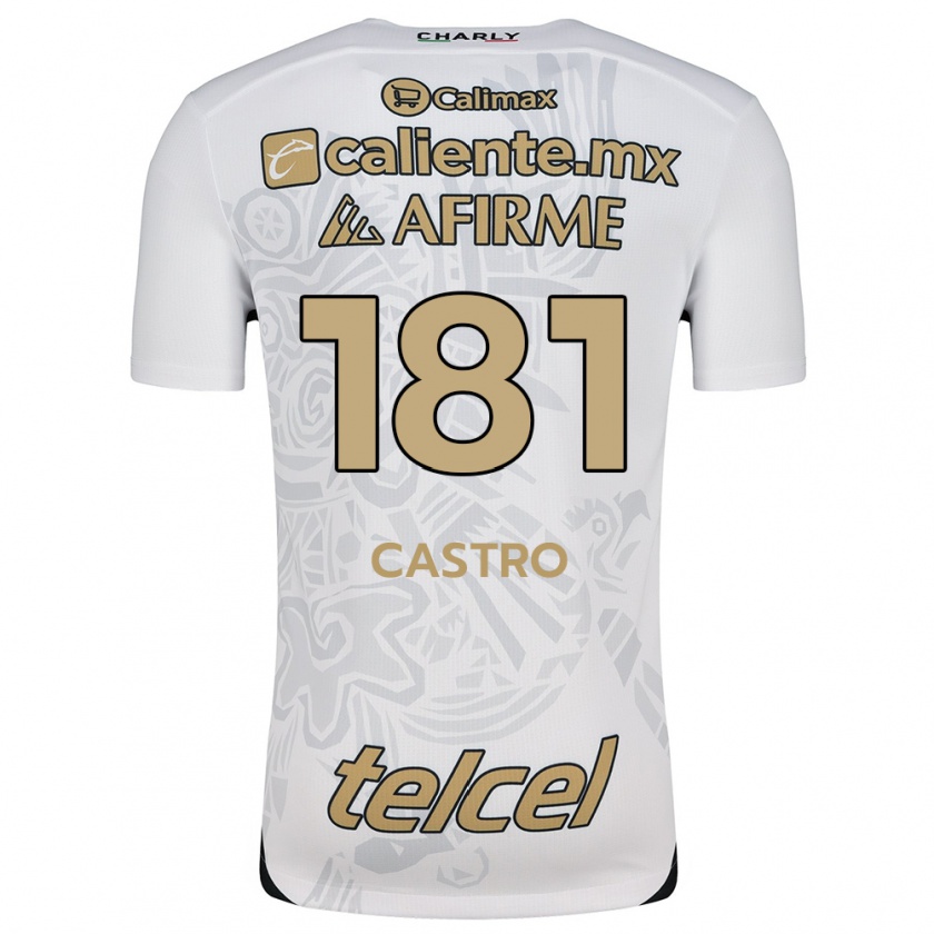 Kandiny Bambino Maglia José Castro #181 Bianco Nero Kit Gara Away 2024/25 Maglietta