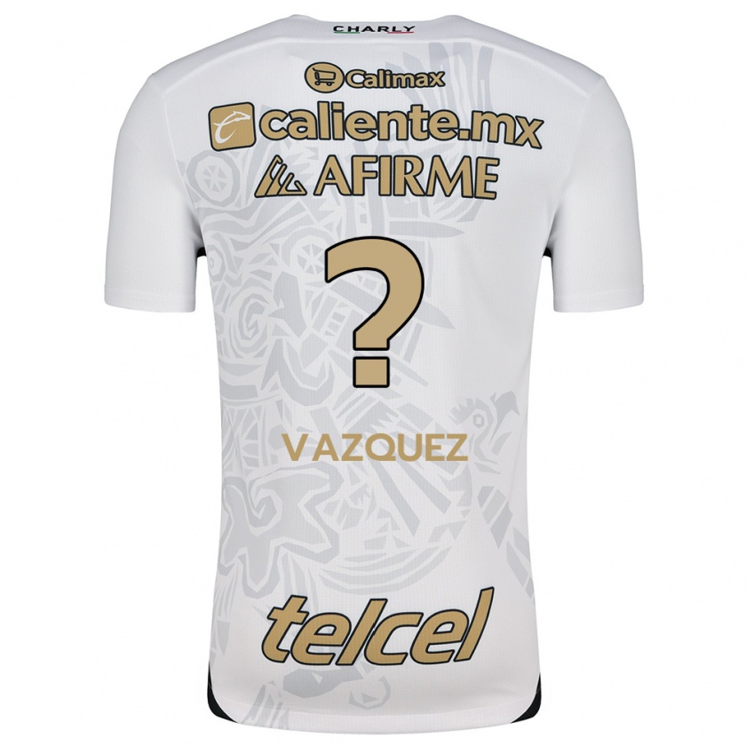 Kandiny Niño Camiseta Aldair Vázquez #0 Blanco Negro 2ª Equipación 2024/25 La Camisa