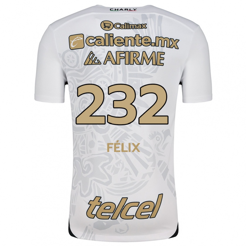 Kandiny Bambino Maglia Erick Félix #232 Bianco Nero Kit Gara Away 2024/25 Maglietta