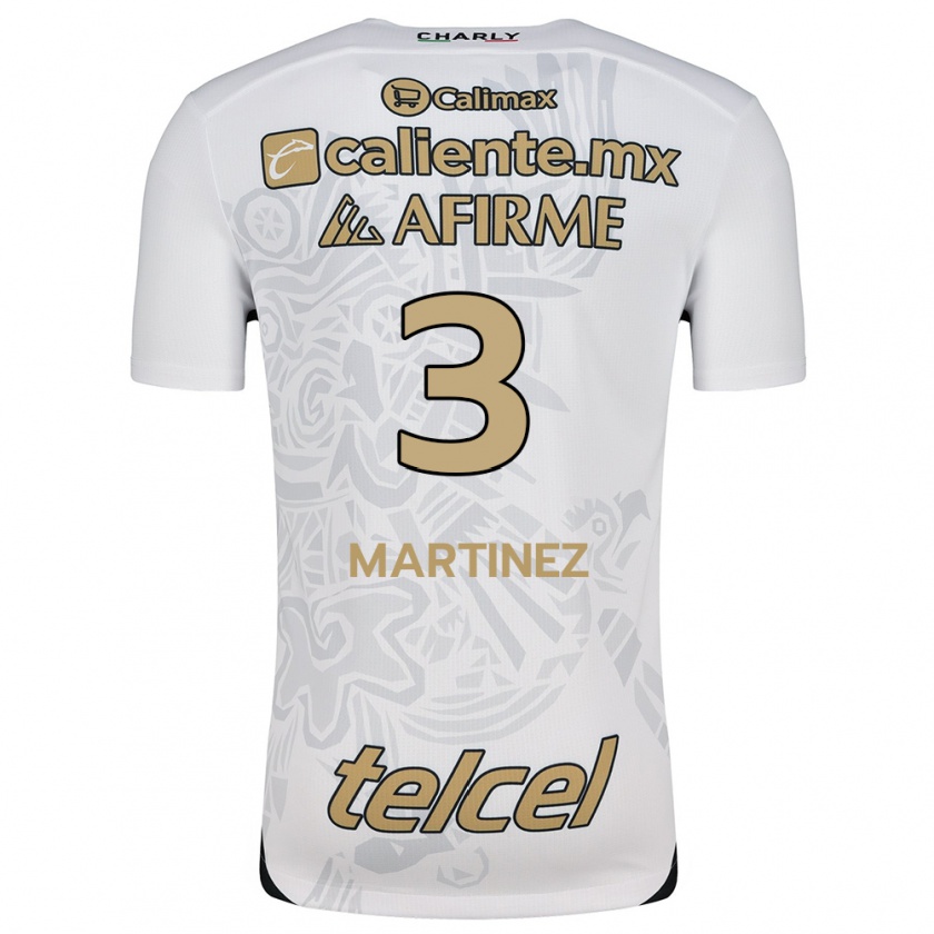 Kandiny Niño Camiseta Nathaly Martínez #3 Blanco Negro 2ª Equipación 2024/25 La Camisa