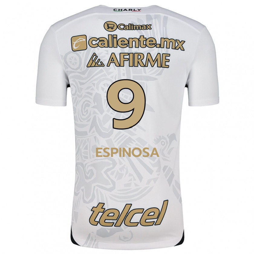 Kandiny Niño Camiseta Daniela Espinosa #9 Blanco Negro 2ª Equipación 2024/25 La Camisa